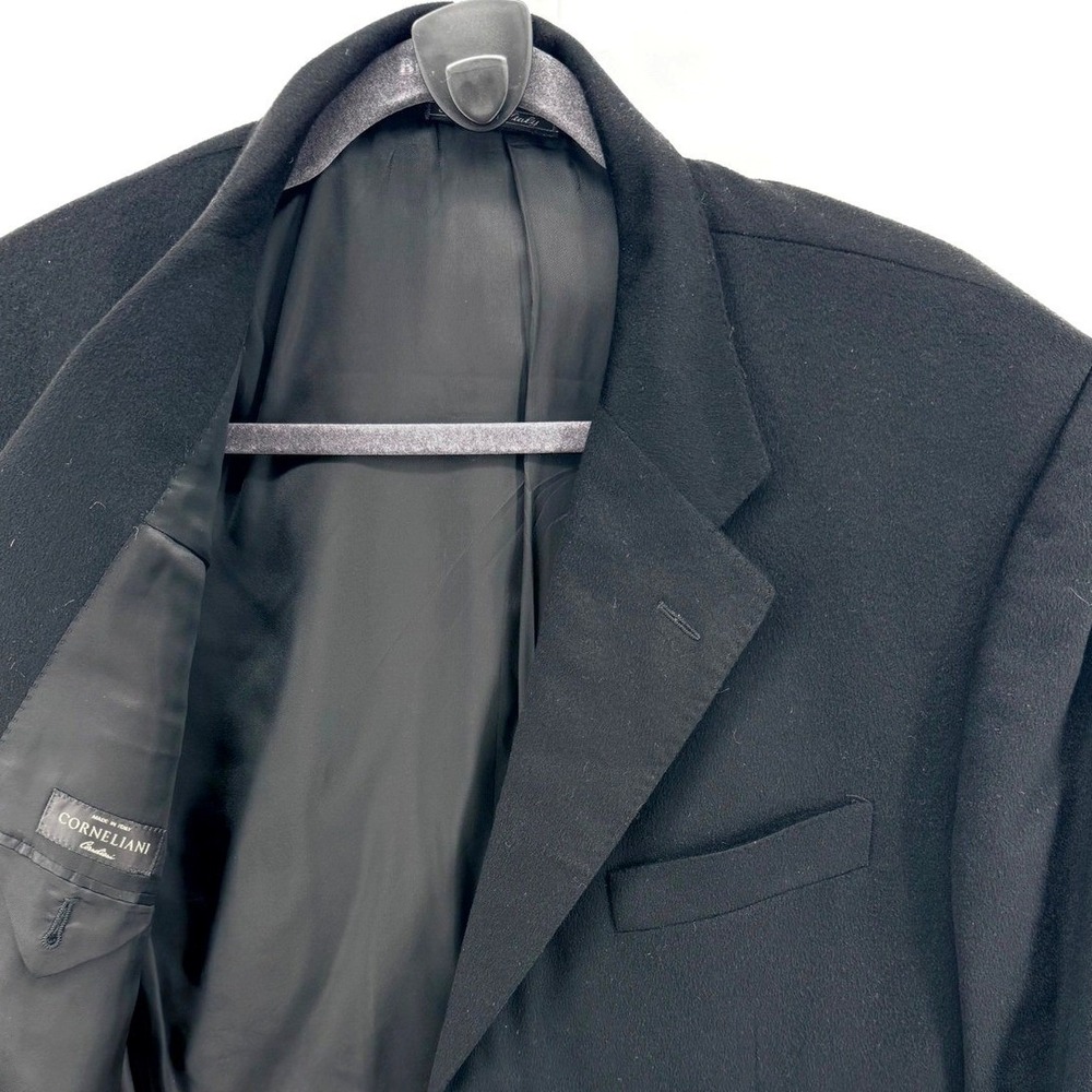 Corneliani Pure Cashmere Black Blazer Jacket Men Size US 44L EU 54L Italy